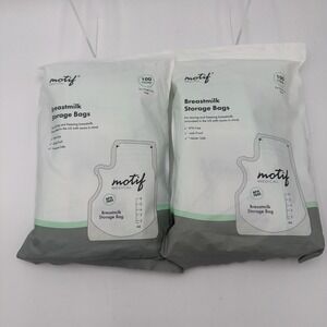 2 Sets Motif Breast Milk Storage Bags 8oz Single‎ Use Bag 100 count BPA-Free NEW